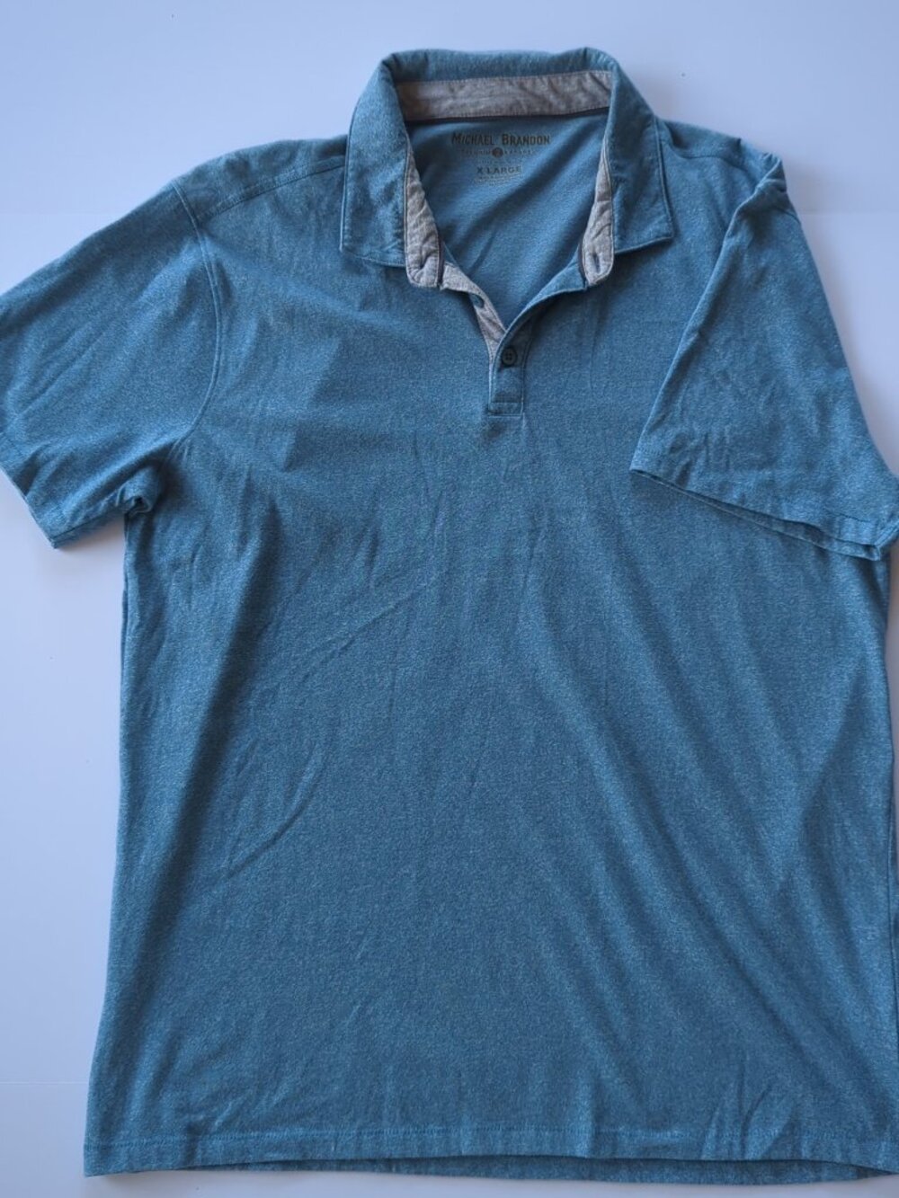 Michael Brandon Aqua Heather Polo Shirt XL Casual Coastal Core